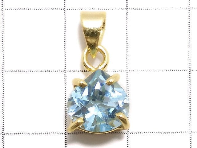 [Video][One of a kind] High Quality Sky Blue Topaz AAA Pendant 18KGP NO.52