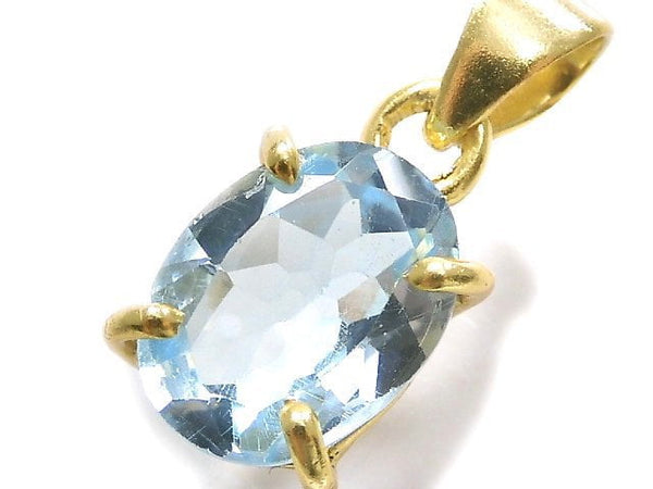 [Video][One of a kind] High Quality Sky Blue Topaz AAA Pendant 18KGP NO.54