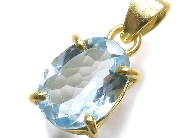 [Video][One of a kind] High Quality Sky Blue Topaz AAA Pendant 18KGP NO.56