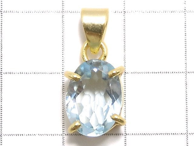 [Video][One of a kind] High Quality Sky Blue Topaz AAA Pendant 18KGP NO.56