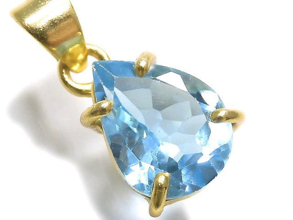 [Video][One of a kind] High Quality Sky Blue Topaz AAA Pendant 18KGP NO.57