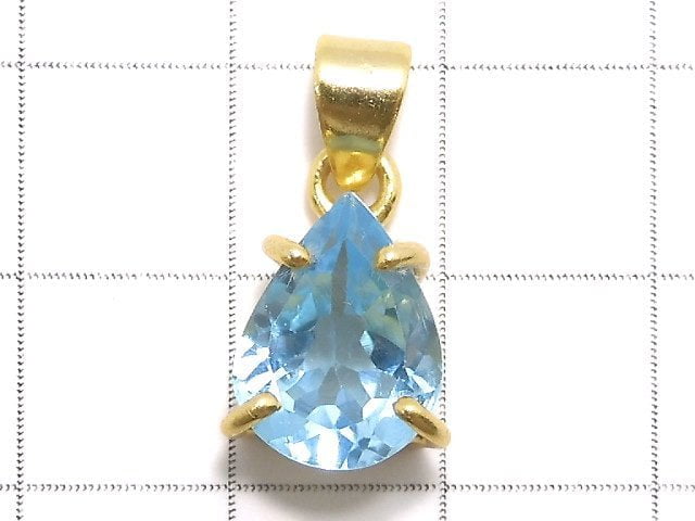 [Video][One of a kind] High Quality Sky Blue Topaz AAA Pendant 18KGP NO.57