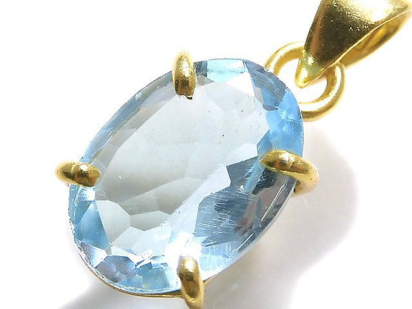 [Video][One of a kind] High Quality Sky Blue Topaz AAA Pendant 18KGP NO.59