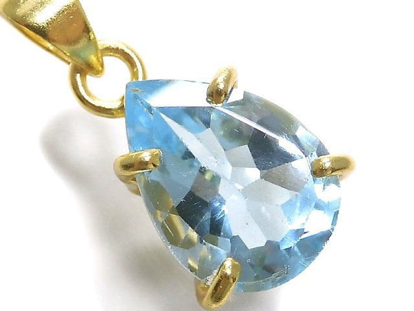 [Video][One of a kind] High Quality Sky Blue Topaz AAA Pendant 18KGP NO.60