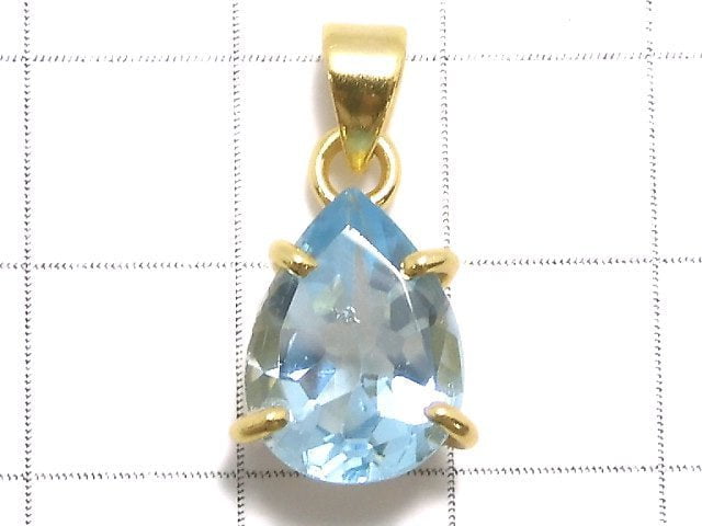 [Video][One of a kind] High Quality Sky Blue Topaz AAA Pendant 18KGP NO.60