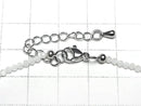 [Video] High Quality! White Moonstone AA++ Faceted Round 2mm Necklace