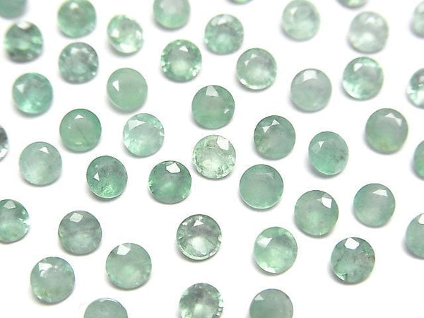 [Video]Zambia High Quality Emerald AA+ Loose stone Round Faceted 4x4mm 2pcs