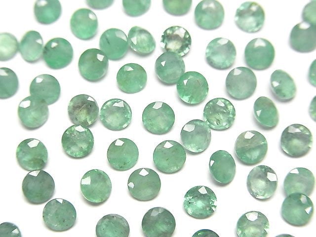 [Video]Zambia High Quality Emerald AA++ Loose stone Round Faceted 4x4mm 1pc