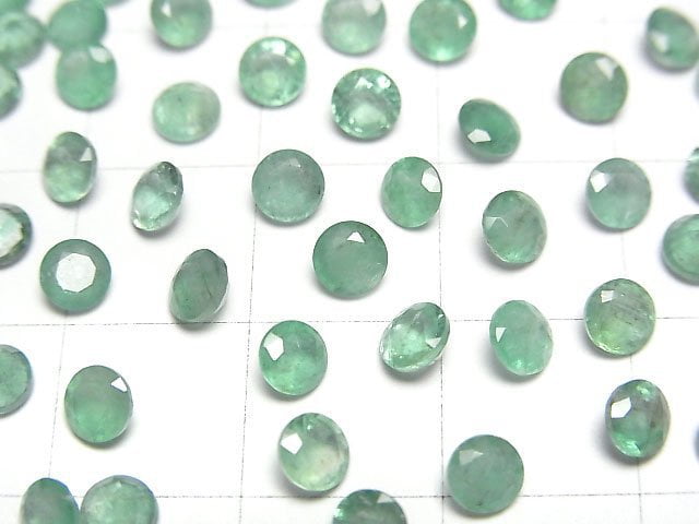 [Video]Zambia High Quality Emerald AA++ Loose stone Round Faceted 4x4mm 1pc