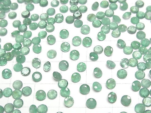 [Video]Zambia High Quality Emerald AA++ Loose stone Round Faceted 4x4mm 1pc