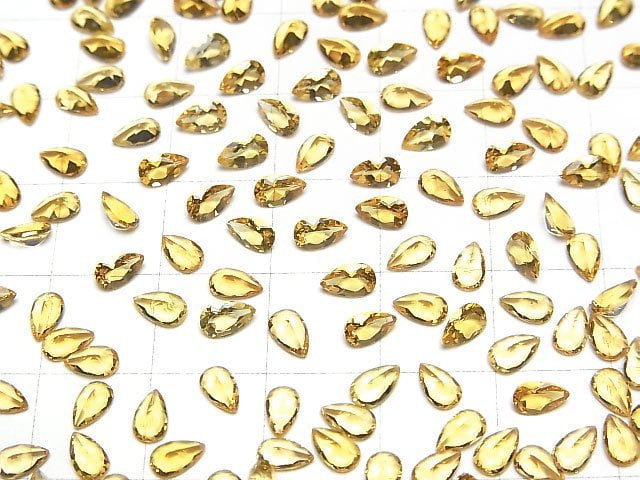 [Video]High Quality Heliodor AAA Loose stone Pear shape Faceted 5x3mm 5pcs