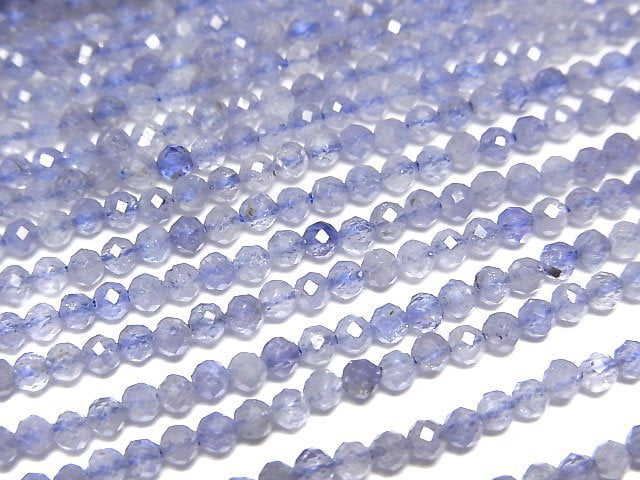 [Video] High Quality! Tanzanite AAA- Faceted Round 2mm 1strand beads (aprx.15inch/37cm)