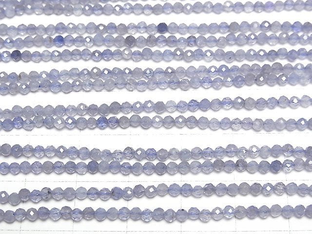 [Video] High Quality! Tanzanite AAA- Faceted Round 2mm 1strand beads (aprx.15inch/37cm)