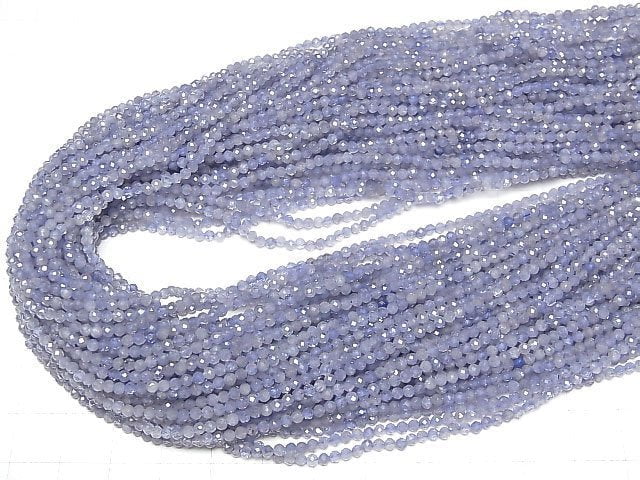 [Video] High Quality! Tanzanite AAA- Faceted Round 2mm 1strand beads (aprx.15inch/37cm)