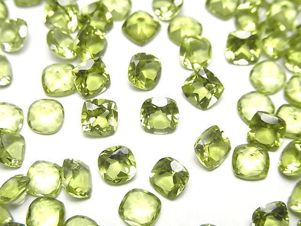 [Video]High Quality Peridot AAA Loose stone Square Faceted 5x5mm 5pcs