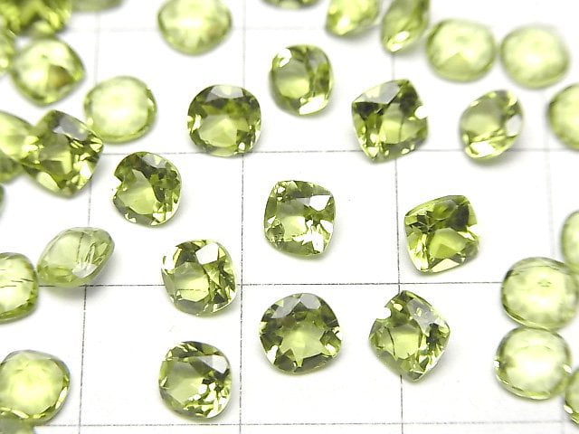 [Video]High Quality Peridot AAA Loose stone Square Faceted 5x5mm 5pcs