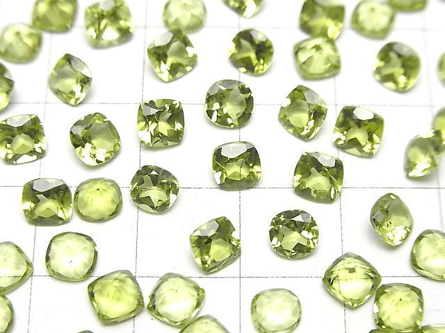 [Video]High Quality Peridot AAA Loose stone Square Faceted 5x5mm 5pcs