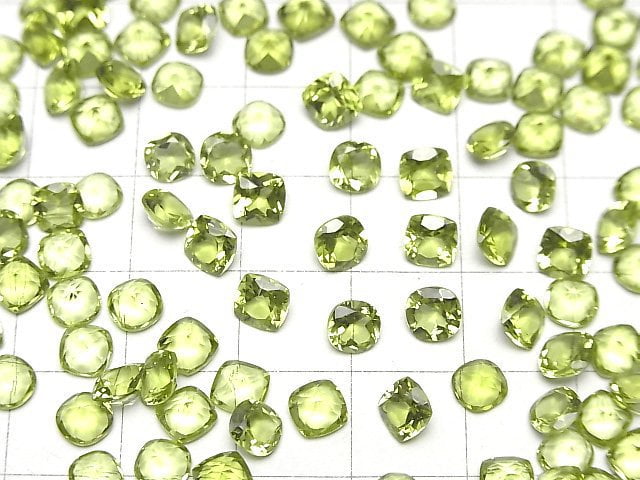 [Video]High Quality Peridot AAA Loose stone Square Faceted 5x5mm 5pcs