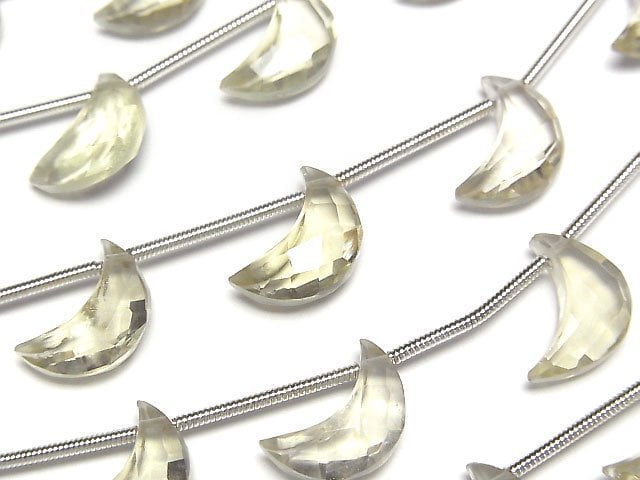 [Video] High Quality Lemon Quartz AAA- Crescent Shape 12x8mm half or 1strand (6pcs )