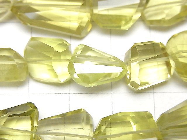 [Video]High Quality Lemon Quartz AAA- Faceted Nugget half or 1strand beads (aprx.7inch/18cm)