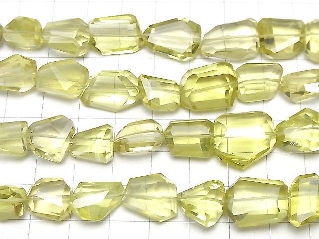 [Video]High Quality Lemon Quartz AAA- Faceted Nugget half or 1strand beads (aprx.7inch/18cm)