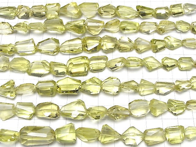 [Video]High Quality Lemon Quartz AAA- Faceted Nugget half or 1strand beads (aprx.7inch/18cm)