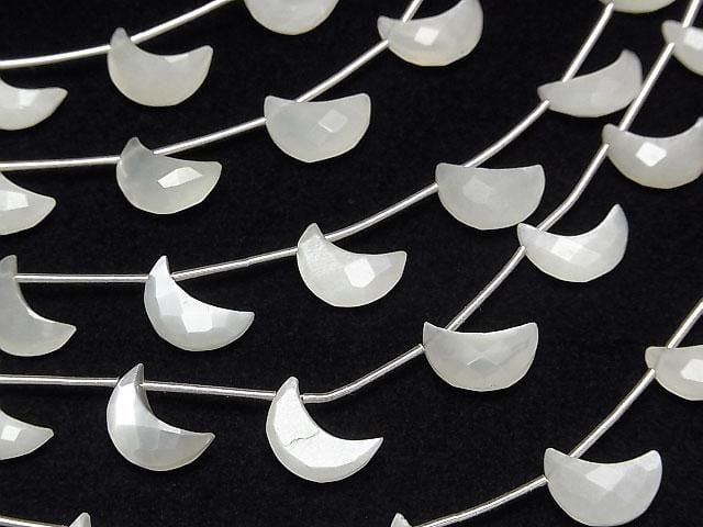 [Video] High Quality White Moonstone AA++ Crescent Shape 12x8mm Half or 1 Strand (6pcs)