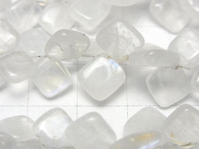 [Video]High Quality Rainbow Moonstone AA++ Diamond (Smooth) half or 1strand beads (aprx.7inch/18cm)