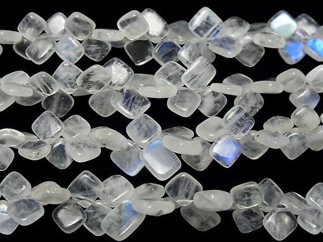 [Video]High Quality Rainbow Moonstone AA++ Diamond (Smooth) half or 1strand beads (aprx.7inch/18cm)