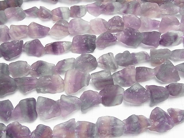 [Video] Purple x Green Fluorite Rough Rock Nugget [M size] Light color 1 strand beads (aprx.15inch/37cm)