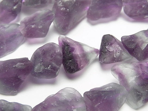 [Video] Purple x Green Fluorite Rough Rock Nugget [S size] Dark color 1 strand beads (aprx.15inch/37cm)