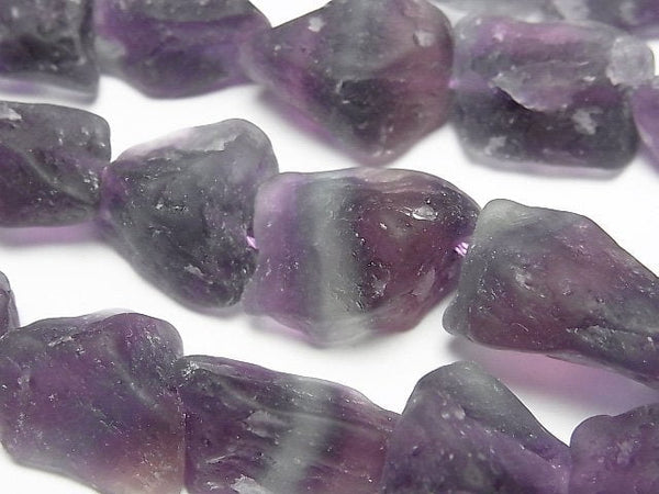 [Video] Purple x Green Fluorite Rough Rock Nugget [M size] Dark color 1 strand beads (aprx.15inch/37cm)