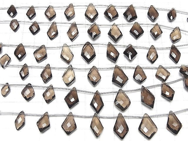 [Video]High Quality Smoky Quartz AAA- Deformed Diamond Shape 1strand (8pcs)
