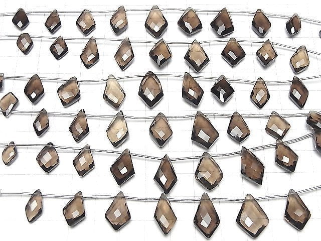 [Video]High Quality Smoky Quartz AAA- Deformed Diamond Shape 1strand (8pcs)