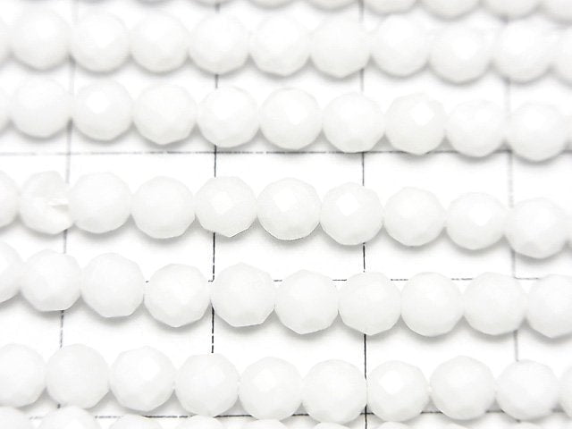 [Video]High Quality! White Onyx AAA- Faceted Round 4mm 1strand beads (aprx.15inch/37cm)