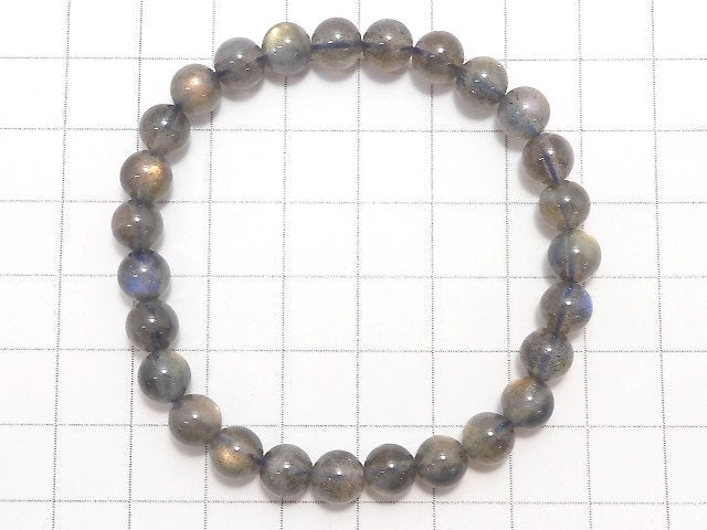 [Video][One of a kind] Labradorite AAA Round 7mm Bracelet NO.19