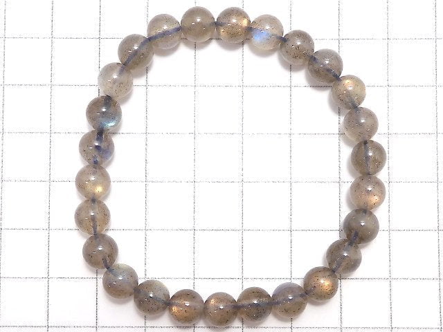 [Video][One of a kind] Labradorite AAA Round 7mm Bracelet NO.27