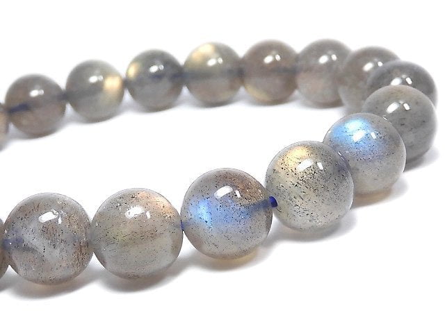 [Video][One of a kind] Labradorite AAA Round 9mm Bracelet NO.31