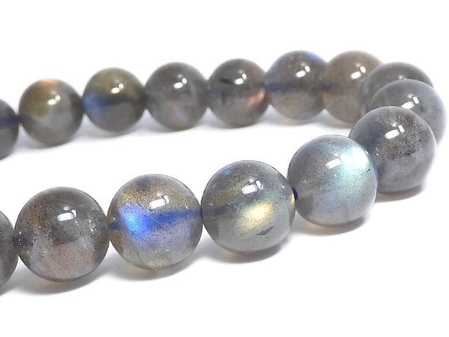 [Video][One of a kind] Labradorite AAA Round 9mm Bracelet NO.34