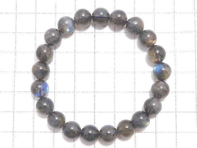 [Video][One of a kind] Labradorite AAA Round 9mm Bracelet NO.34