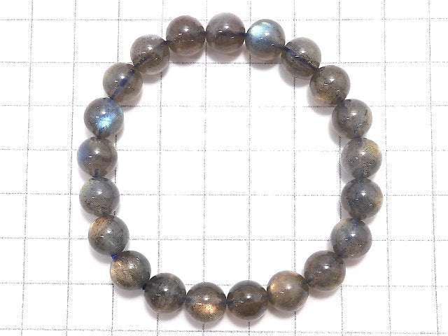 [Video][One of a kind] Labradorite AAA Round 9mm Bracelet NO.35