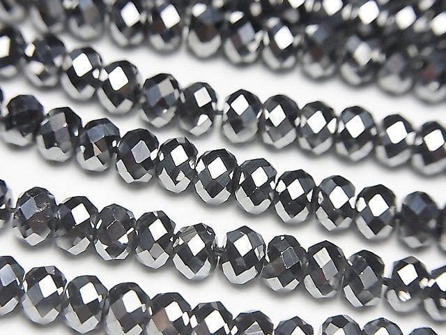 [Video]High Quality! Terahertz Faceted Button Rondelle 5x5x3mm 1strand beads (aprx.15inch/37cm)