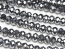 [Video]High Quality! Terahertz Faceted Button Rondelle 5x5x3mm 1strand beads (aprx.15inch/37cm)