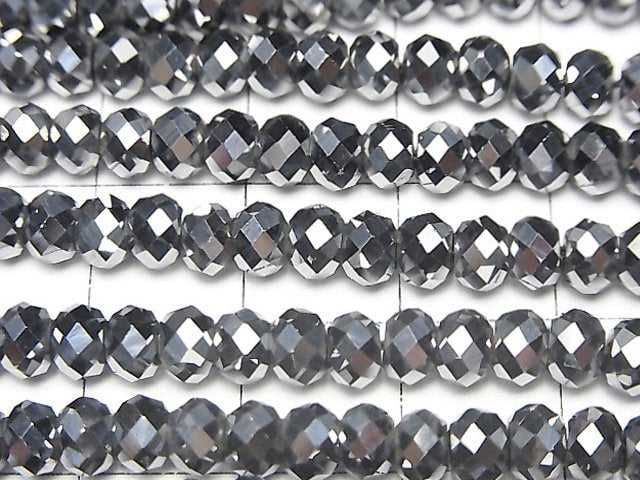 [Video]High Quality! Terahertz Faceted Button Rondelle 5x5x3mm 1strand beads (aprx.15inch/37cm)
