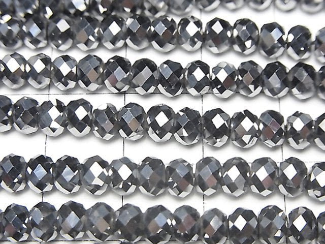 [Video]High Quality! Terahertz Faceted Button Roundel 5x5x3mm 1strand beads (aprx.15inch/37cm)