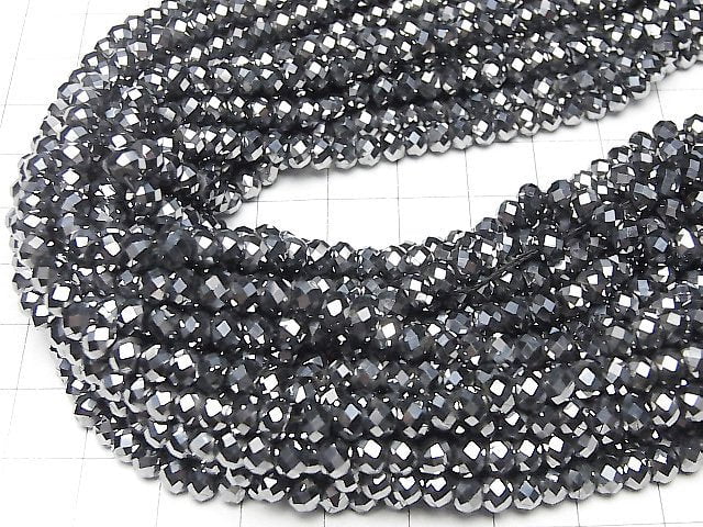 [Video]High Quality! Terahertz Faceted Button Rondelle 5x5x3mm 1strand beads (aprx.15inch/37cm)