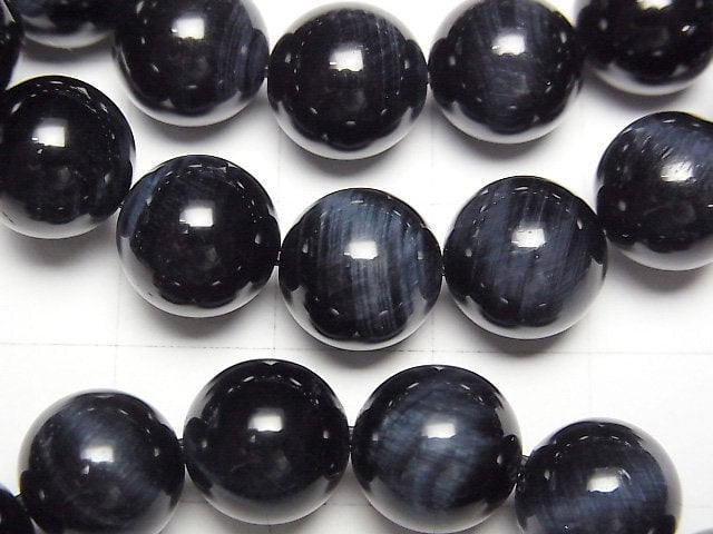 [Video] Natural color Blue Tiger's Eye AAA Round 10mm Bracelet