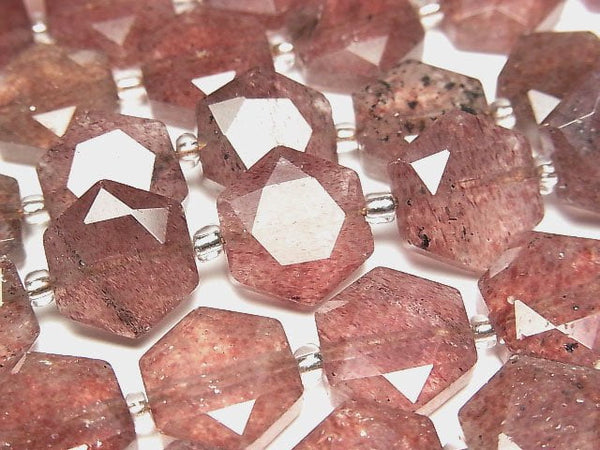 [Video] Pink Epidote AA+ Hexagon Cut 12x13mm 1strand beads (aprx.15inch/36cm)