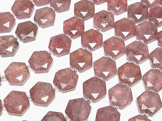 [Video] Pink Epidote AA+ Hexagon Cut 12x13mm 1strand beads (aprx.15inch/36cm)