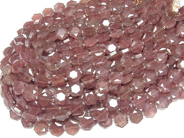 [Video] Pink Epidote AA+ Hexagon Cut 12x13mm 1strand beads (aprx.15inch/36cm)